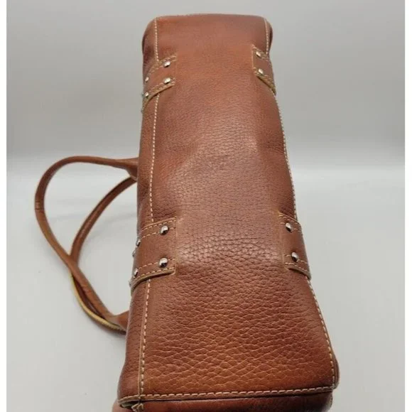 SOLD Cole Haan Village Spos Leather Barrel Bag Vtg 80s Vibe Country - Picture 5 of 11